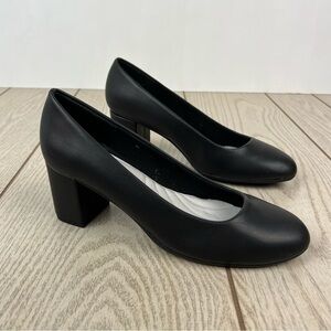 Easy Street Proper Women's High Heels 7.5W Black Faux Leather $60